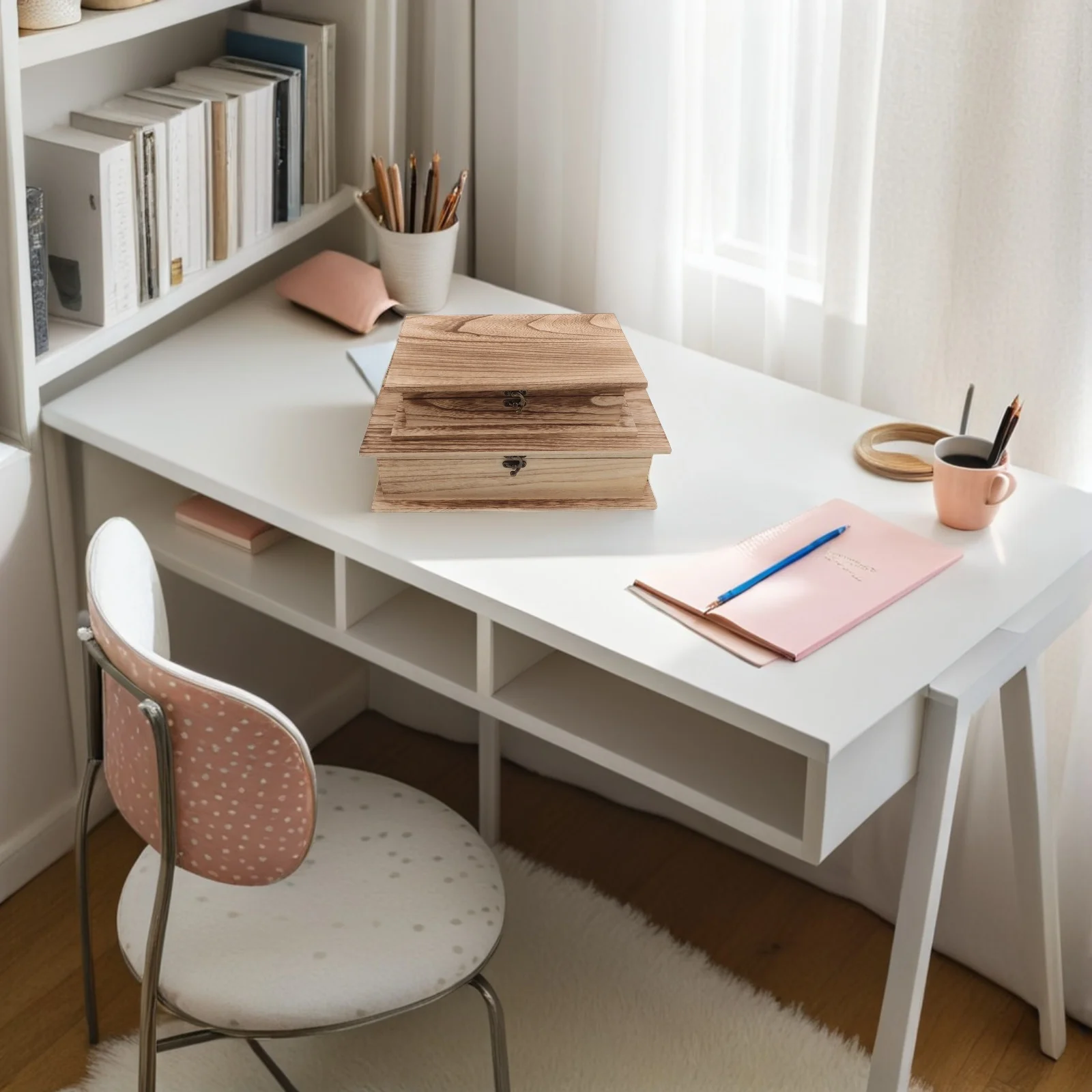 2 قطعة صندوق خشبي على شكل الكتاب المقدس خيار هدية ذو مغزى غطاء قلاب مجوهرات حلية منظم تخزين ديكور