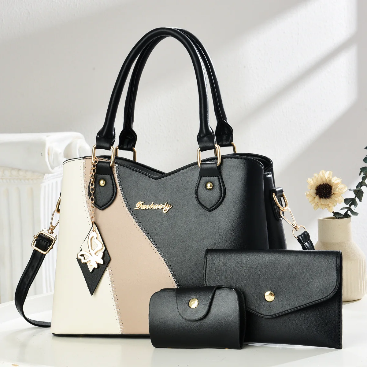 

2025 New Fashion Color Block Handbag Women's Large Capacity Single Shoulder Bag Practical Simple Design Handbag for Women