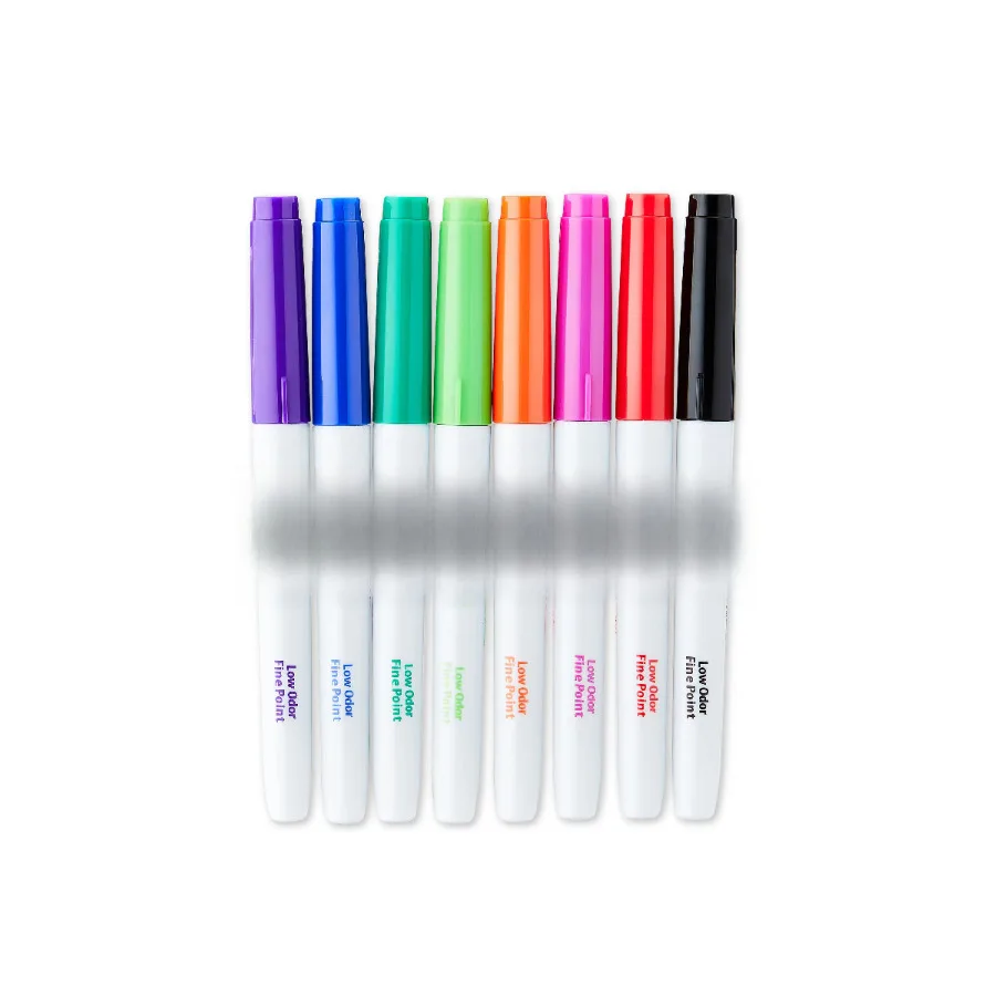 Dry Erase Markers, Fine Tip, Assorted Ink Colors, 8 Count