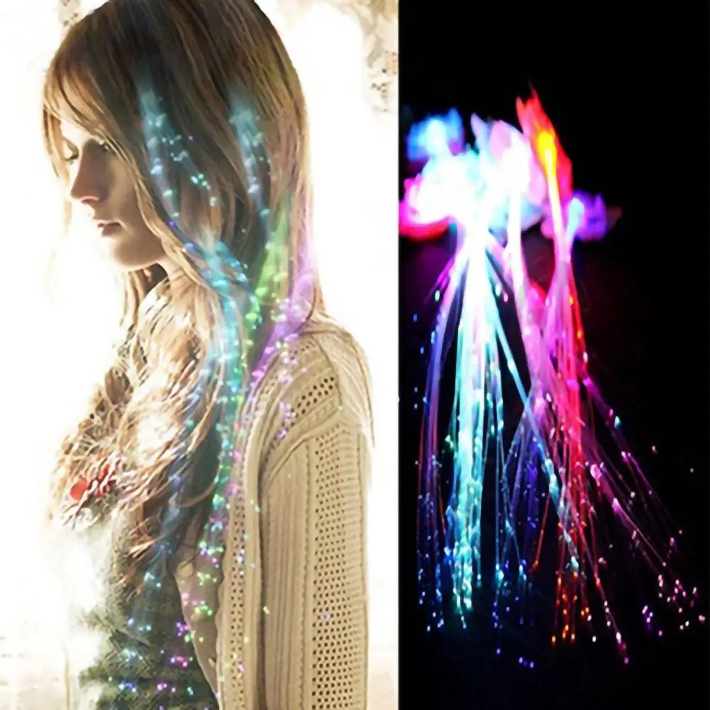 LED Glowing Flash Wig Hair Braided Clip Show Dancing Party Women Braids Hairpin Christmas Glowing Flashing Hair Braid Extension