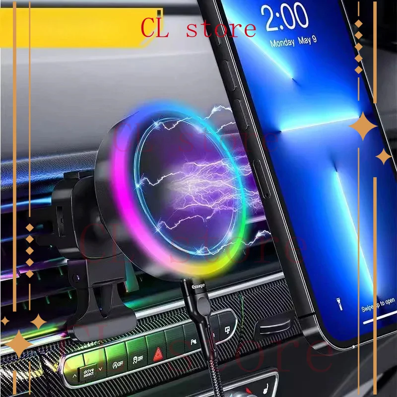 Navigation Car Wireless Charging Bracket, Magnetic Attraction, Car Mobile Phone Fast Charging