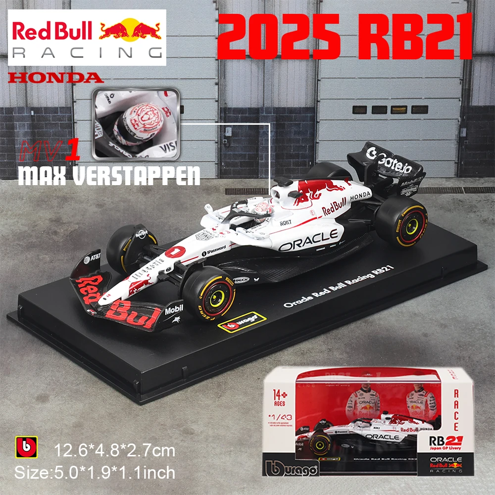 Bburago 1:43 2025 F1 Red Bull Racing RB21 # 1 Verstappen # 22 Yuki Tsunoda aleación japonesa aleación de lujo fundición a presión modelo de coche de juguete