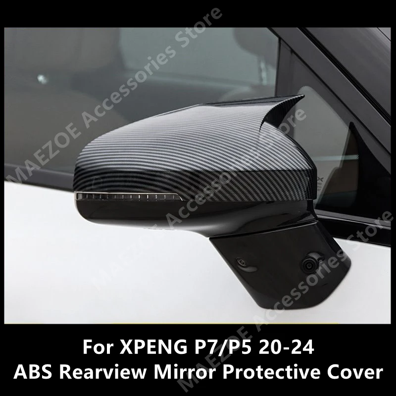 

For XPENG P7/P5 20-24 ABS OX Horn Rearview Mirror Protective Cover,Car Exterior Modification Protection Accessories Refit