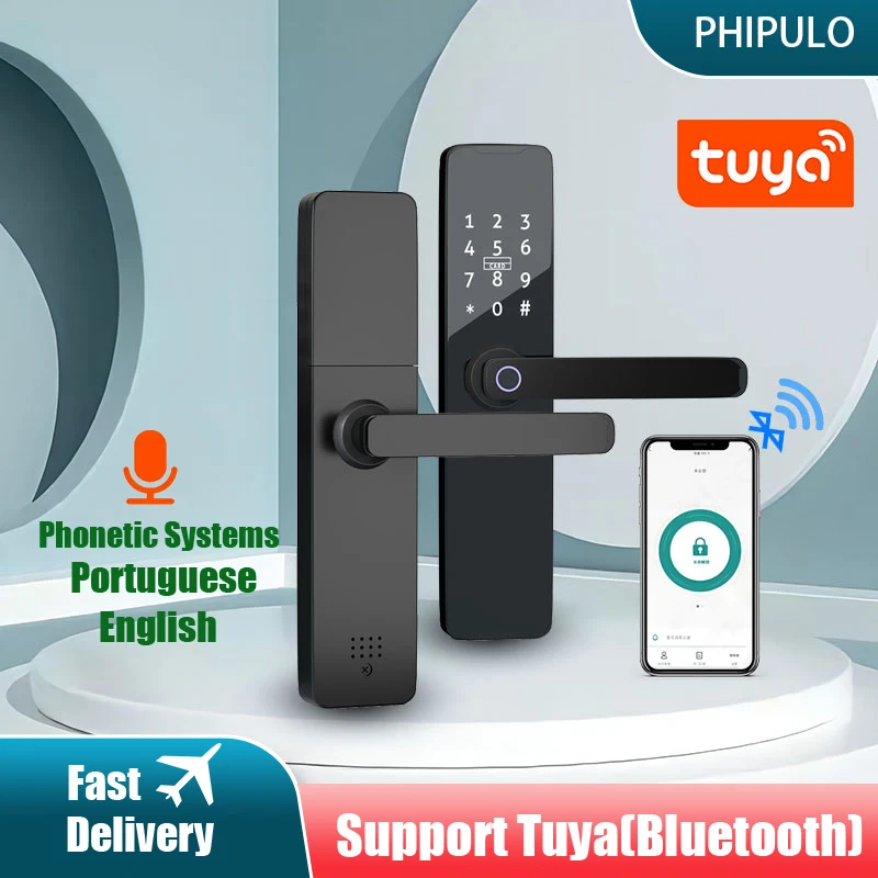 

PHIPULO Tuya App Biometric Fingerprint Locks Smart Door Lock Remote Unlocking Keyless Lock Digital Electronic Lock