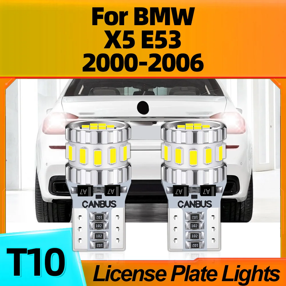 

2Pcs T10 LED Bulb License Plate Lights W5W White 6000K Auto Lamps CSP Chips For BMW X5 E53 2000 2001 2002 2003 2004 2005 2006