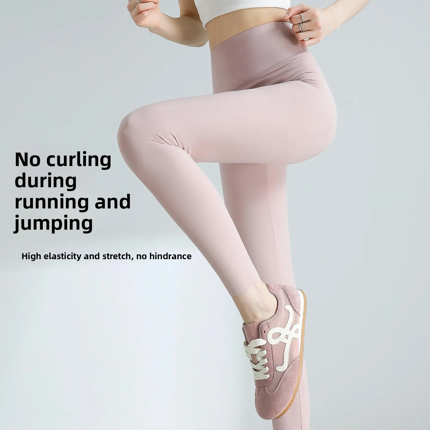 Pantaloni da yoga sottili a vita alta in seta di ghiaccio Qui Dry Summer Sport Fitn Arca Skin Boting Pantaloni Pantaloni da donna a nove punti