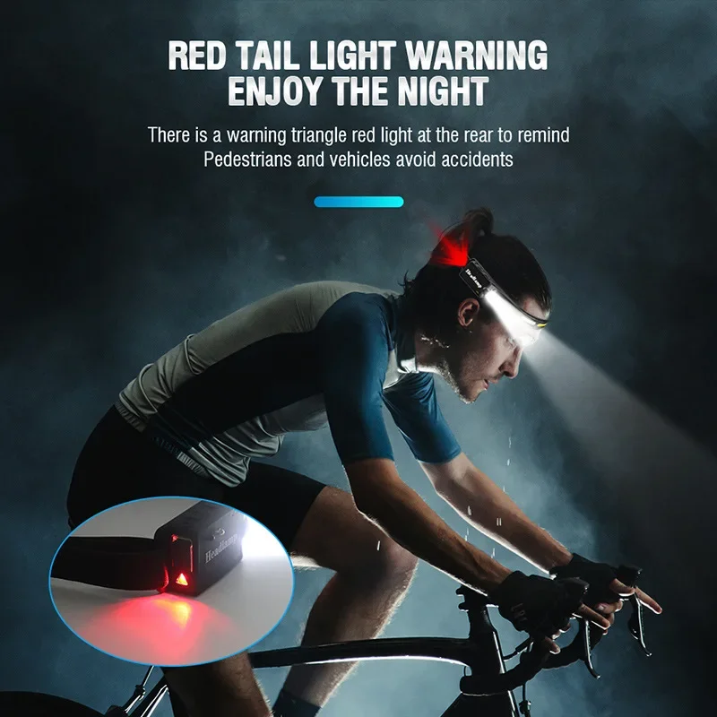 KDULIT-faro portátil con Sensor inteligente, luz LED de silicona brillante con batería integrada recargable por USB, para correr por la noche