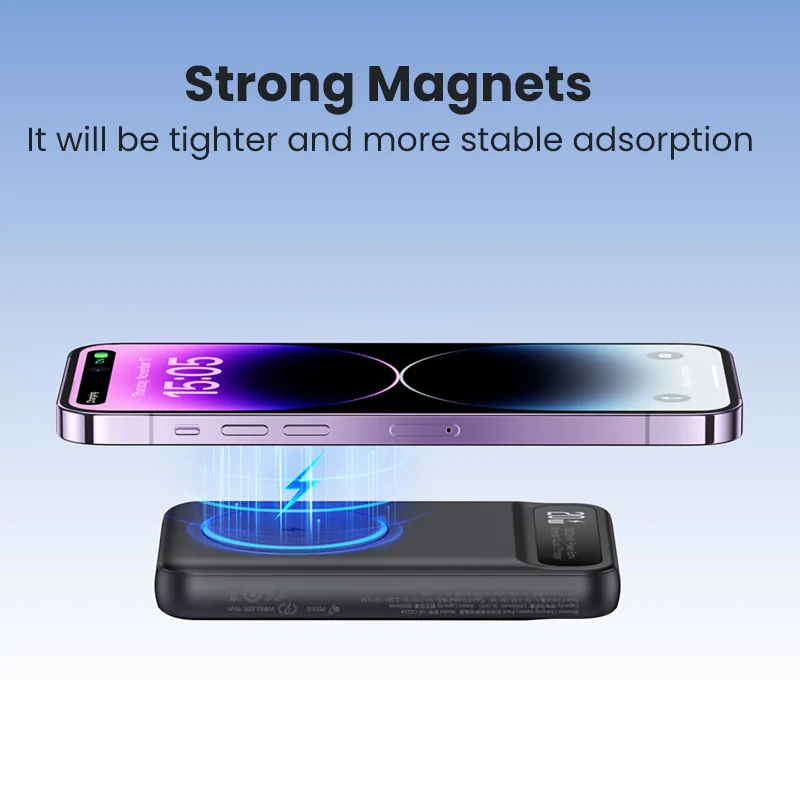 USAMS Wireless Power Bank 10000mAh Magnetic Wireless Charge for iPhone Series Portable Phone Charger Powerbank for Smartphones