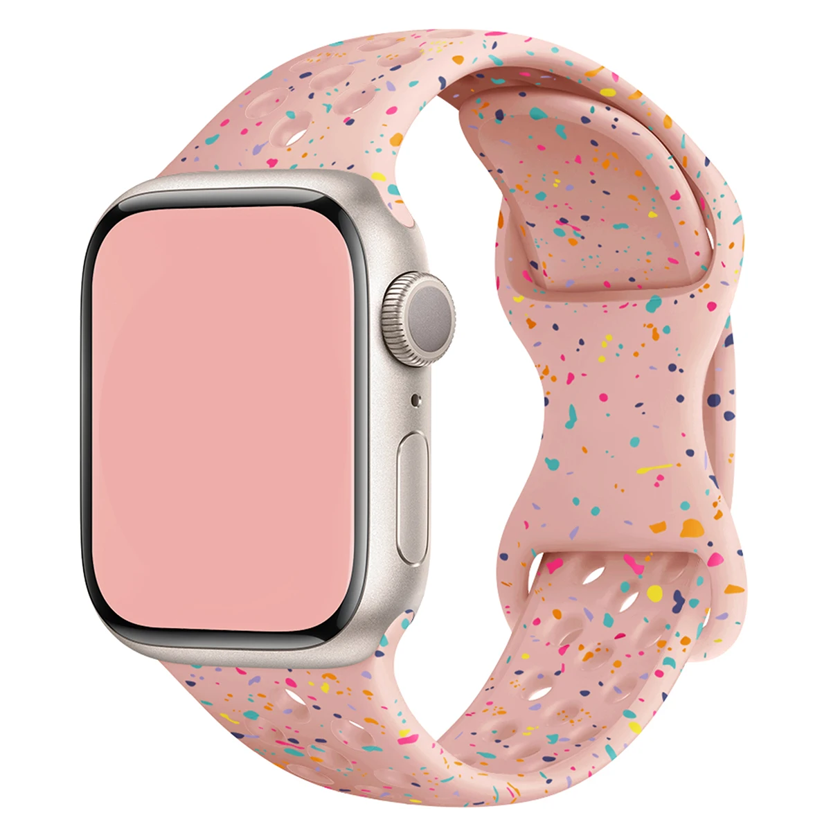 Sport-Silikonarmband für Apple Watch 40 41mm 45mm 44 38 49 Atmungsaktives Armband für iWatch Series 11 10 9 8 7 6 5 3 SE Ultra – Detail 13