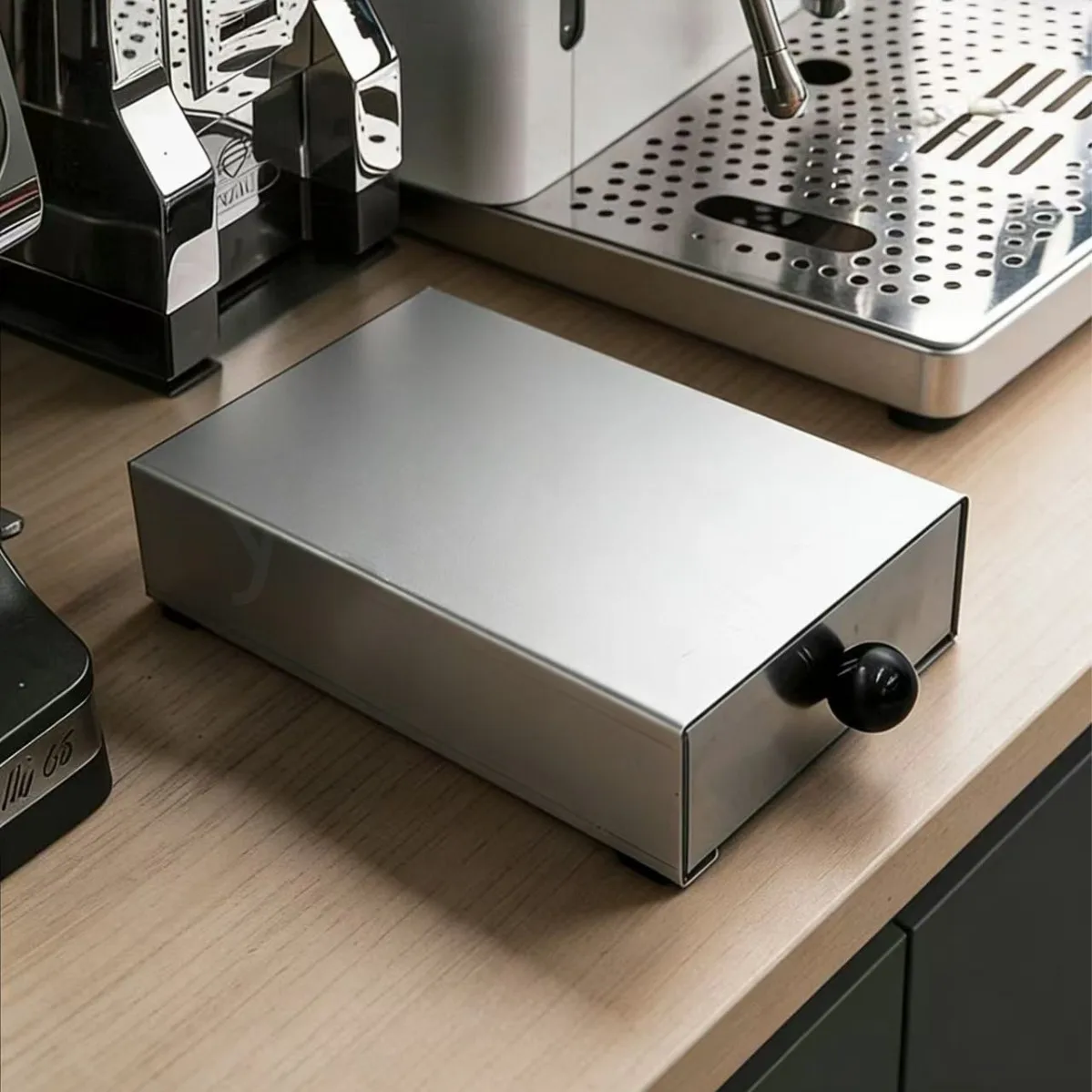 Household and commercial mini drawer type stainless steel slag box, coffee powder slagbox, thickened drawer type desktop storag