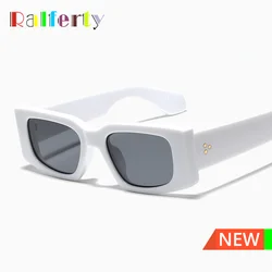 Ralferty Vintage y2k rectangular Sunglasses Women Designer 2025 UV Protection Sun Glasses For Women Men White Green Outdoor