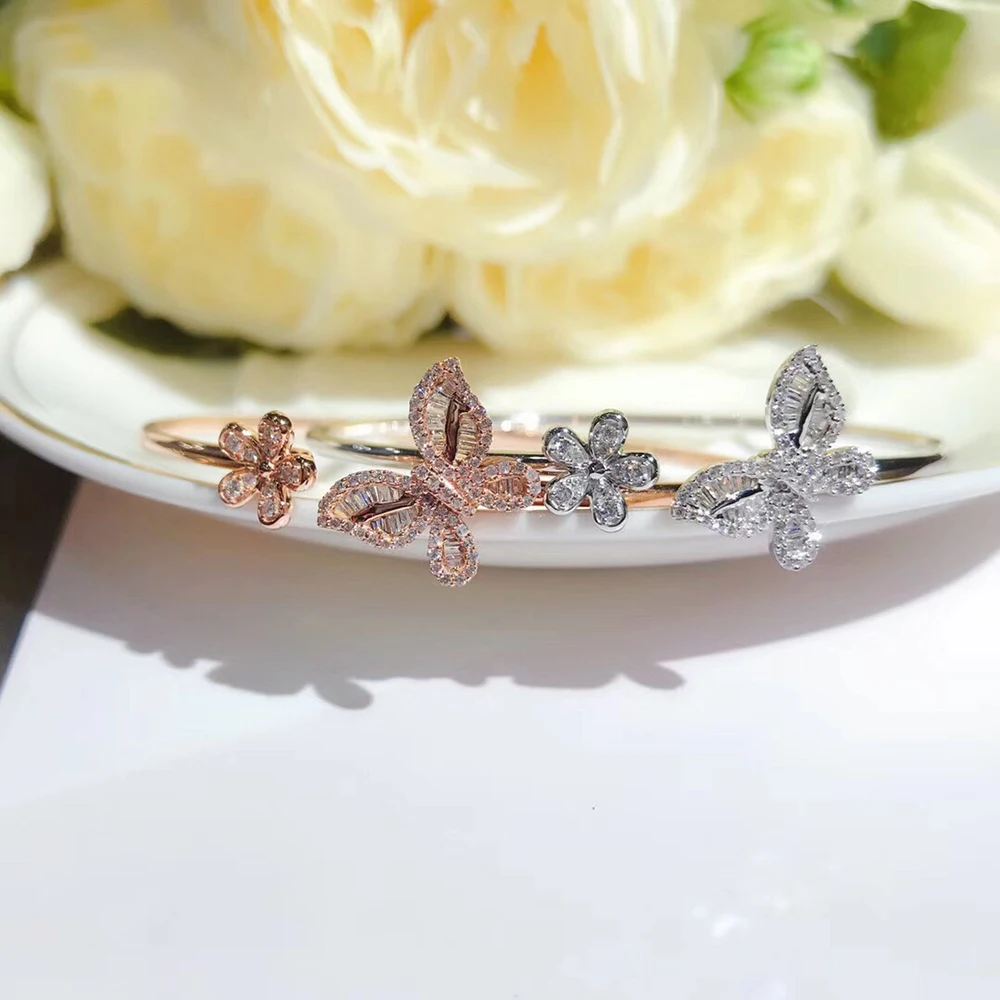 

18K Au750 White Gold Bracelet 0.46Carat Nature Diamond Butterfly Bracelet Wedding Party Engagement Anniversary