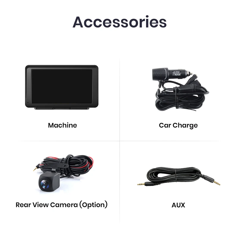 Junsun 7 Inch Portable Car Stereo Wireless Apple CarPlay Android Auto Magnetic Mount Touch Screen GPS Navigation Bluetooth FM Transmitter Mirror Link USB Type-C Voice Control Horizontal Vertical Display Universal Auto Multimedia Player - view 6