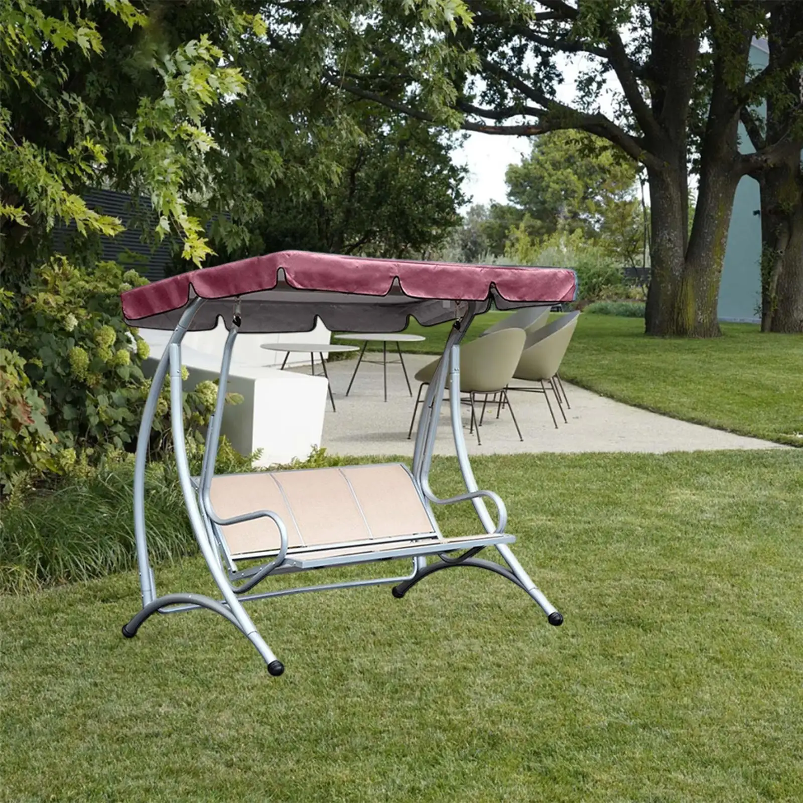 

Outdoor Patio Swing Canopy Replacement, Waterproof Hammock Top Cover Sturdy for Porch