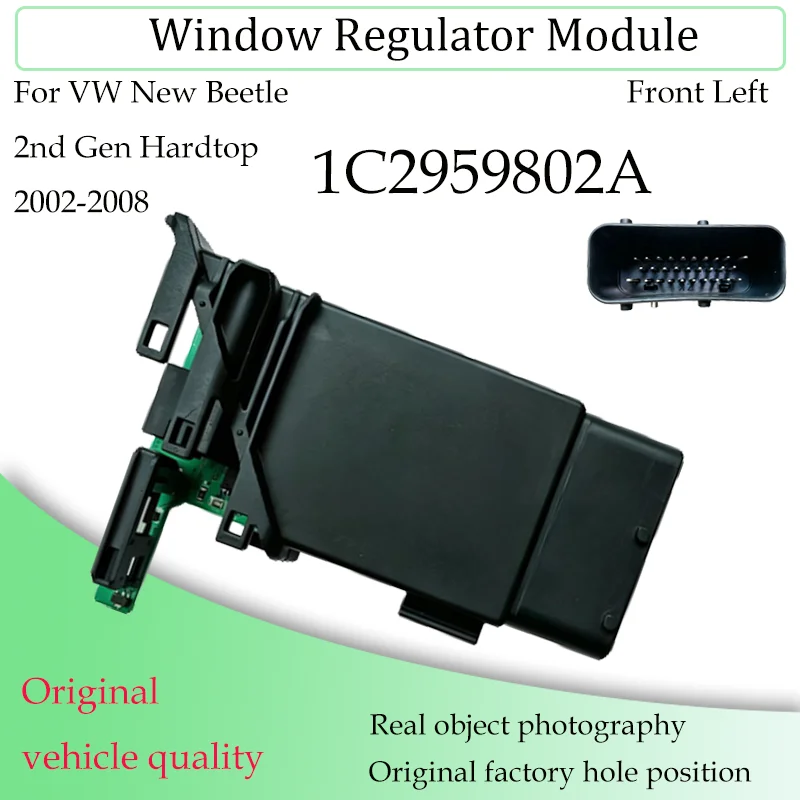 Window Lift Motor & Control Module OE 1C2959802A 1C2959801A For VW New Beetle 2nd Gen Hardtop 2002-2008 Front Left Right