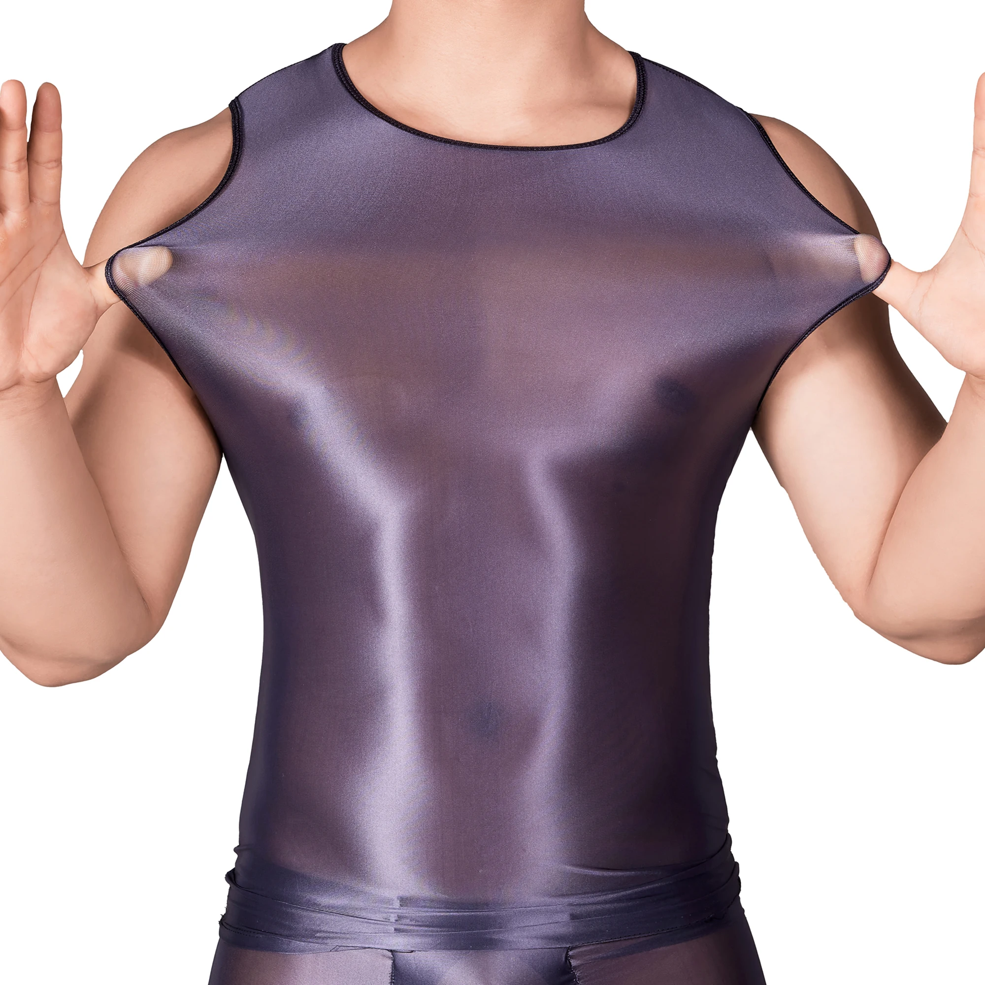 Sleeveless Undershirt - Débardeurs Homme Couleur Unie Slim et