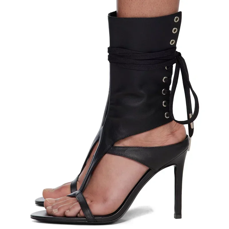 

Mette Leather One Word Belt Strap Sandals Sexy Pointed Toe Thin Heel New Arrivals Fashion Women Modern Shoes