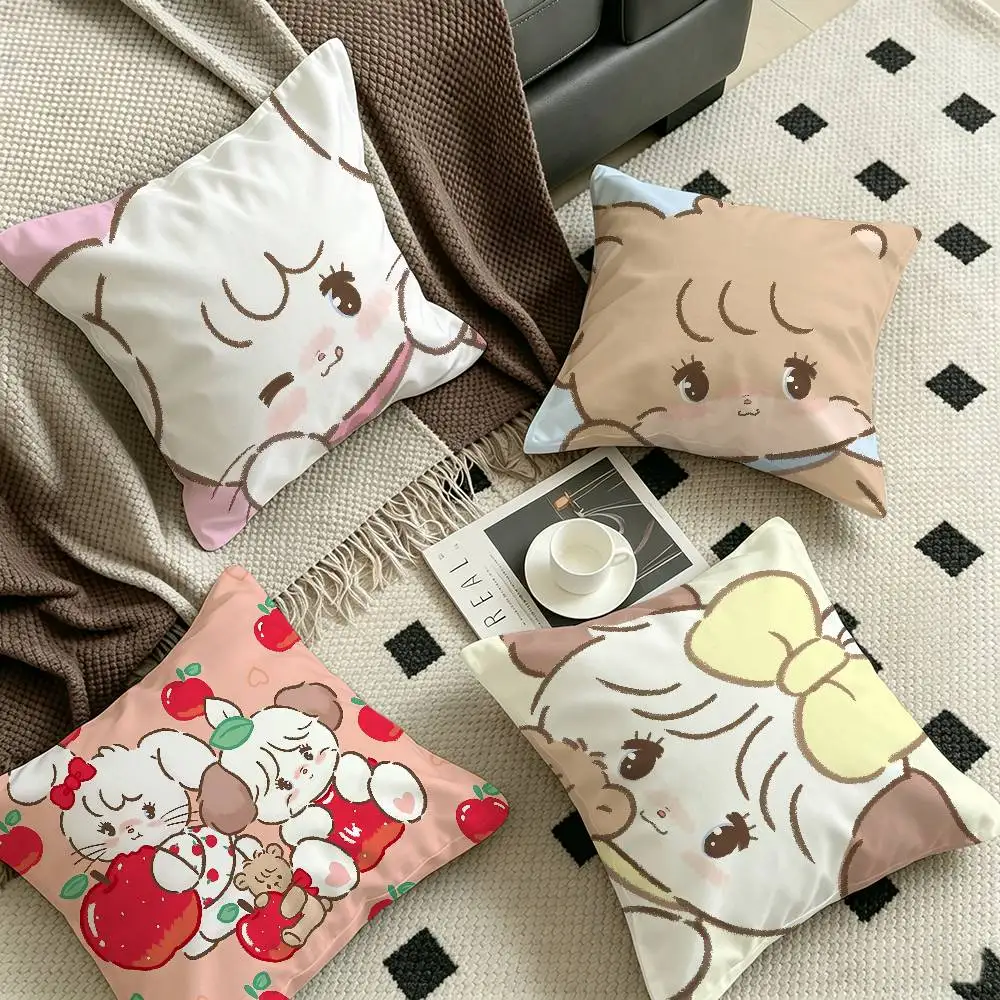 Cute Cat Mikko I-illustrations Pillow Gift Home Office Decoration Bedroom Sofa Car Cushion Cover case 45x45