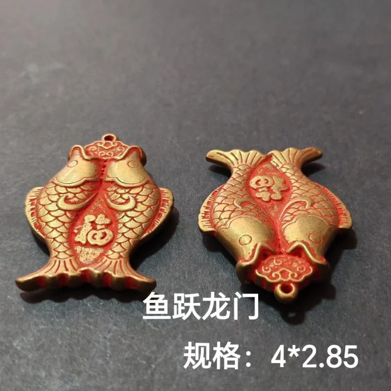 Brass Cinnabar Gossip Amnesty Bronze Medal Guanyin Copper Pendant Taisui Token Keychain Pendant Cinnabar Tag