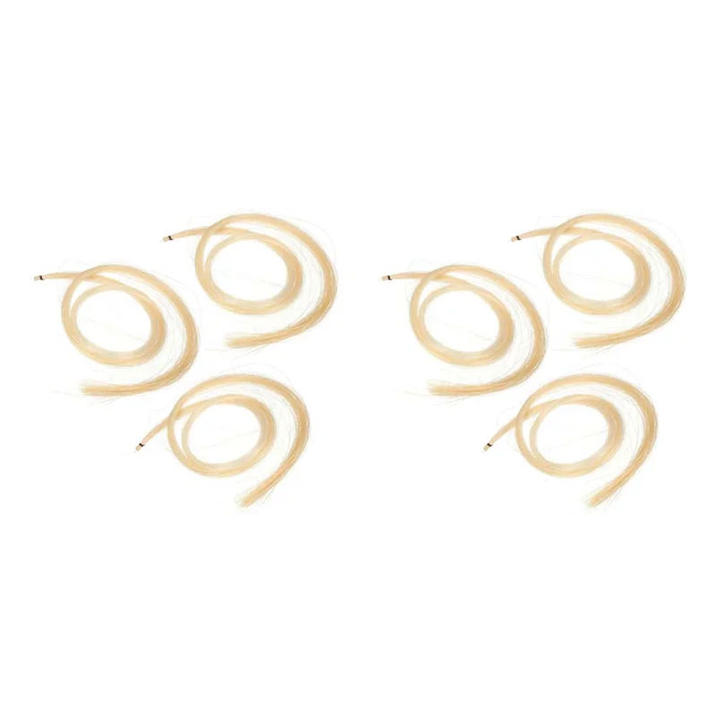 Dropship-6Pcs Hank 31-31.5 Inch Genuine Mongolian Horse Hair For Violin, Viola, Cello, Bass Bow,Photo Color