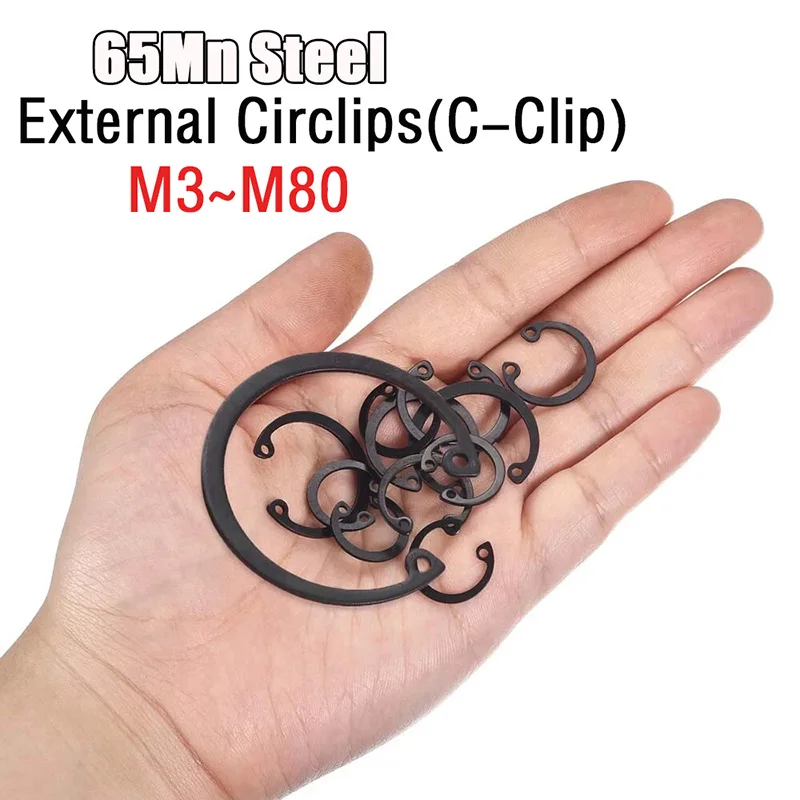 Leijiu 1~30pcs 65 Manganese Steel Black C Type Internal Circlips Retaining Rings For Bores Hole Snap Circlip M3~m80