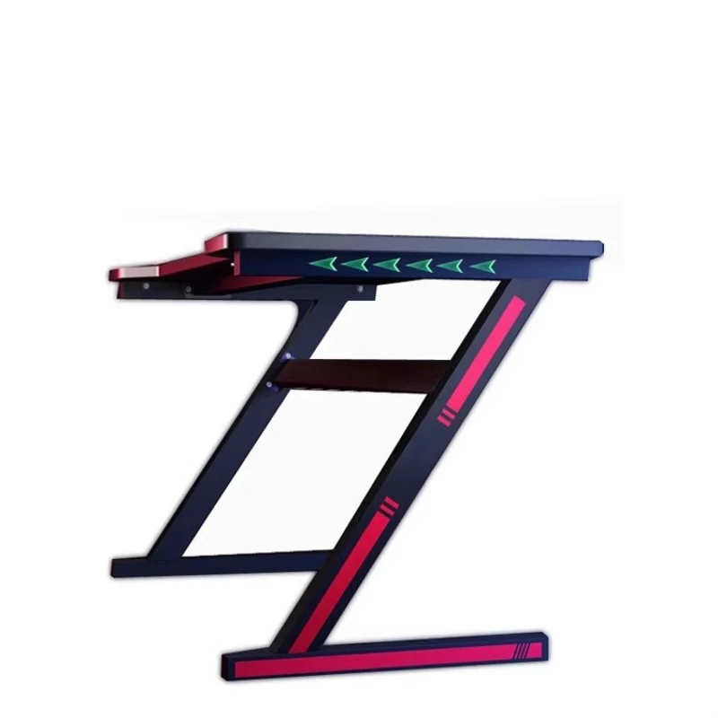 Factory wholesale video game table multifunctional computer table matte board Z leg computer table with light