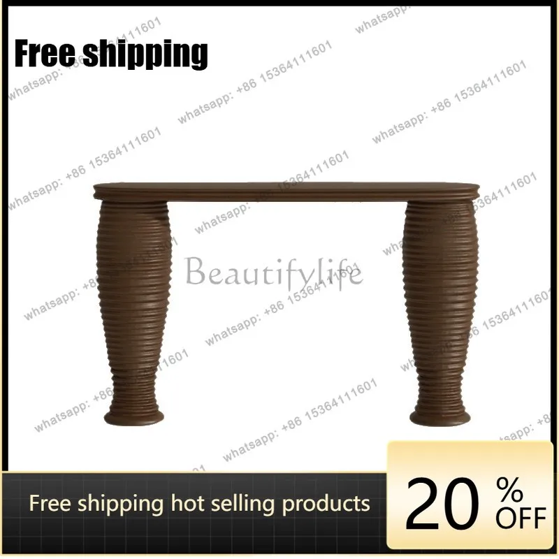 PJ solid wood entrance table wabi-sabi mid-ancient style entrance corridor aisle decoration