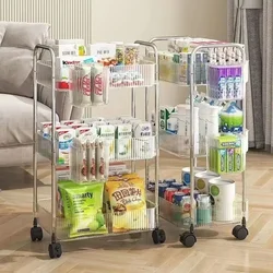 Storage Shelf Trolley Serving Cart for Coffee Mobile Grocery Cart Multifunctional Tea Kitchen Trolley