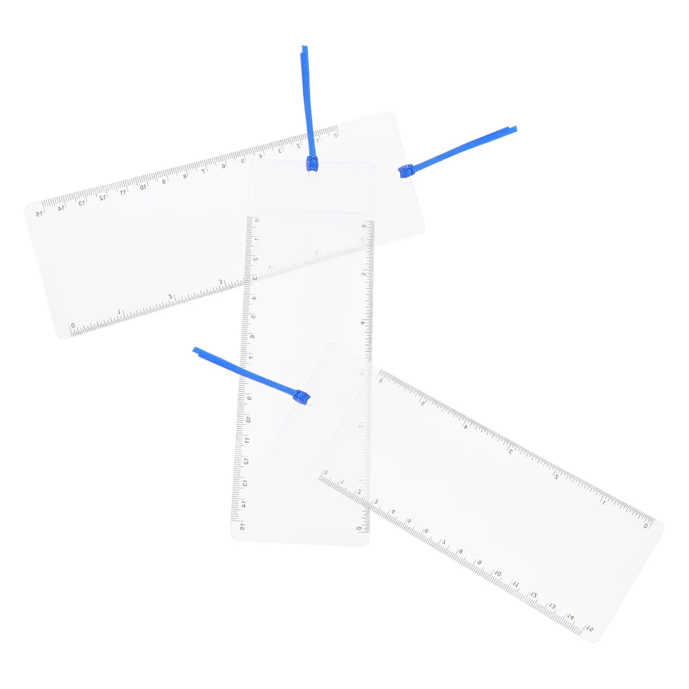 

3pcs Bookmark Magnifying Glass PVC Card Portable 3X Magnifier Ruler Function Reading Equipment Plastic Fresnel