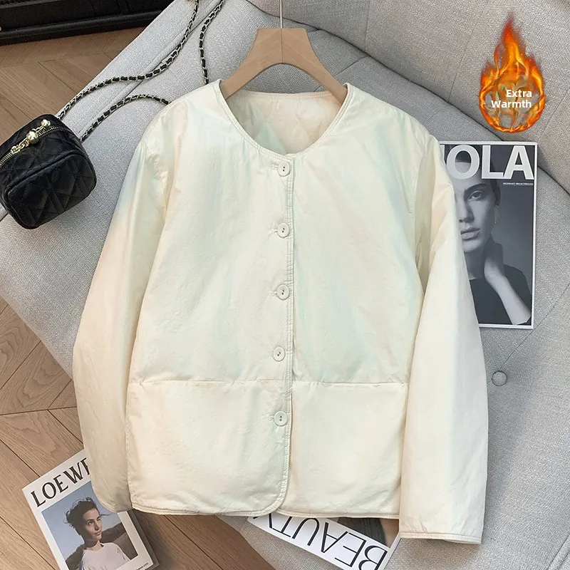 

Легкий зимний новый свободный тонкий круглый хлопковый джет, женский повседневный универсальный хлопковый топ с межпой, модный для поездок на работу