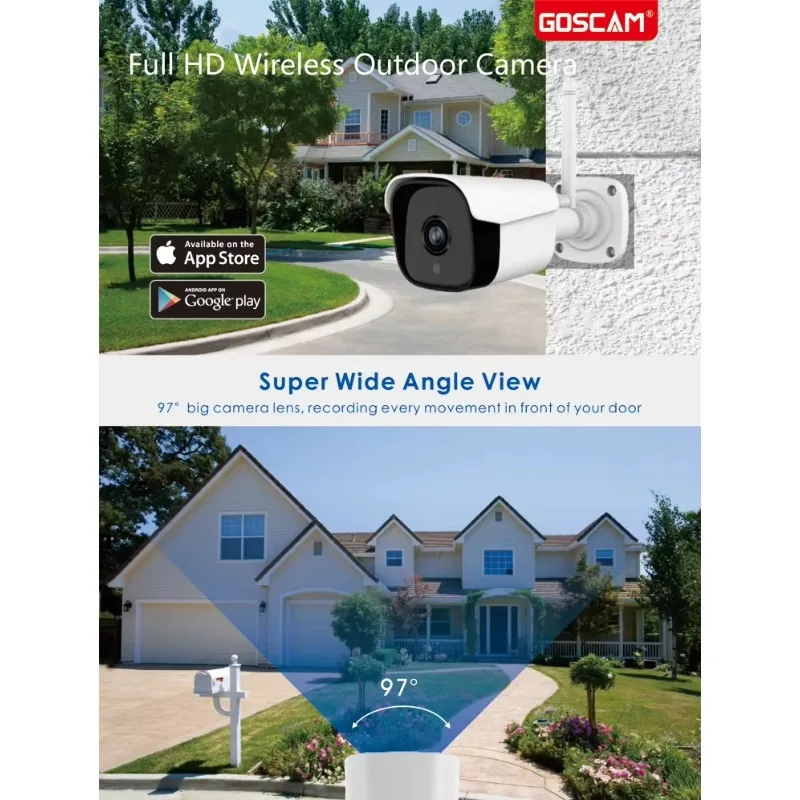 1080P WiFi Outdoor IP Surveillance Camera Infrared Night Vision Remote Control Motion Detection IP66 Waterproof-CMOS SD Card