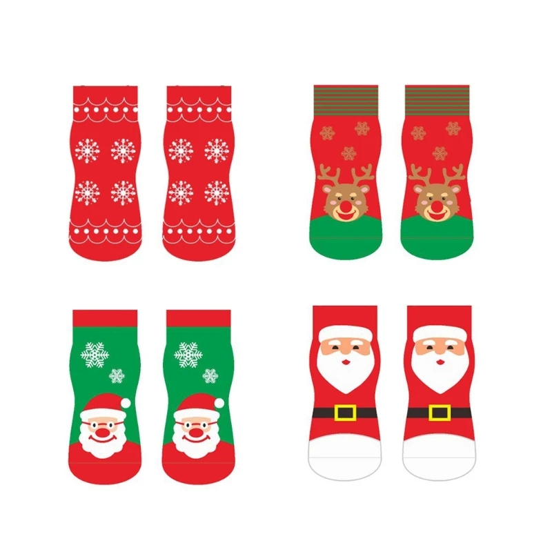 1pair Christmas Dog Socks Antiskid Soft Dog Socks Comfortable Doggies Socks