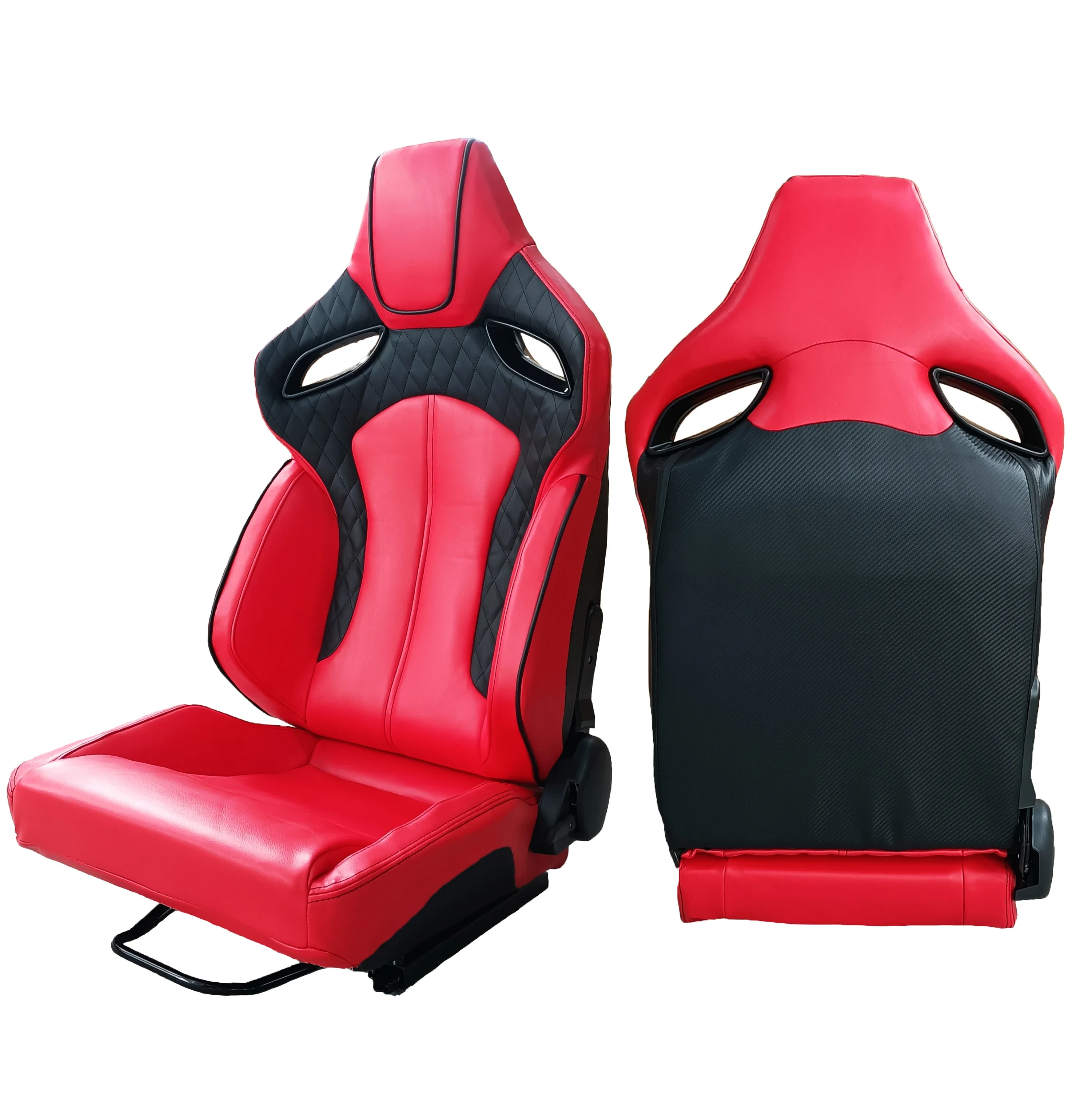 JIABEIR 9007 Red Leather Adjustable Interior Accessories Simulator Sim Bucket Car Racing Seats