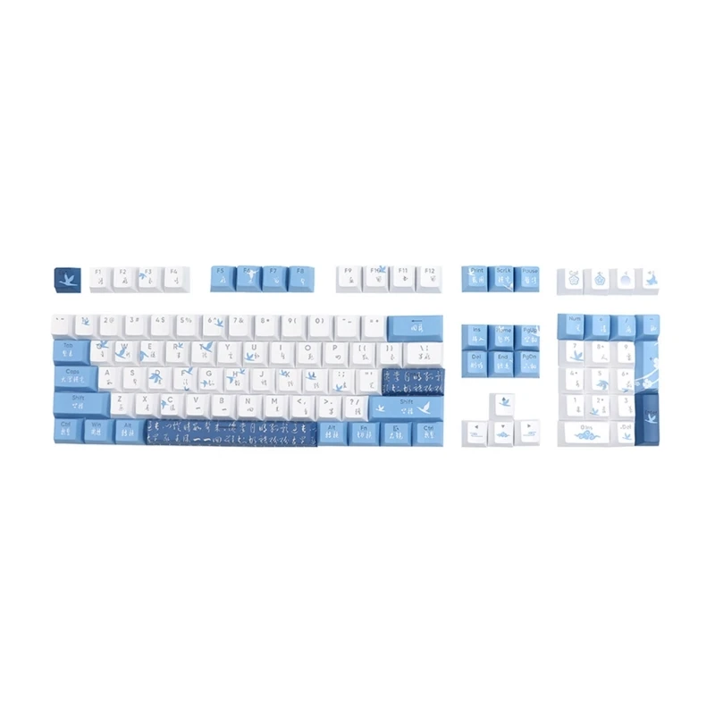 

2023 Новый 108 ШТ. Национальный Стиль ReturningGoose Keycaps CherryProfile Толстый PBT Двойной Выстрел