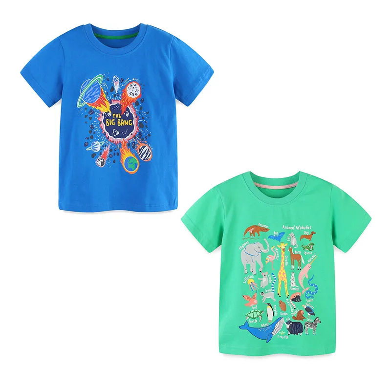 

Zeebread Cartoon Rockets Spaceship Boys Girls Tees For Summer Short Sleeve Children's Clothing Print Cute Kids Shirts Tops