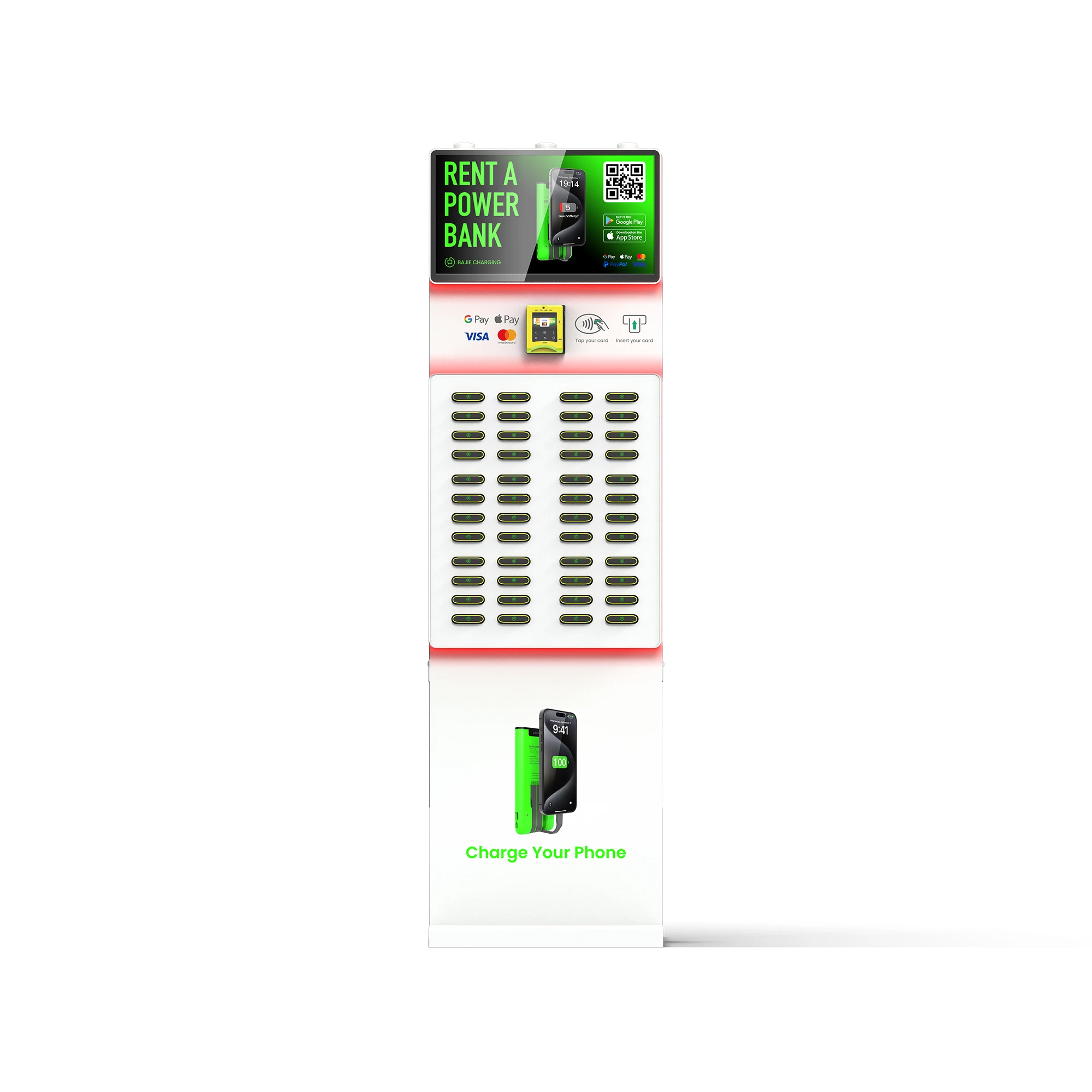 Best Selling Products 48 Slots Power Bank Station Share Restaurant Cell Phone Charging Station Fast Docking Station Embedded Pos