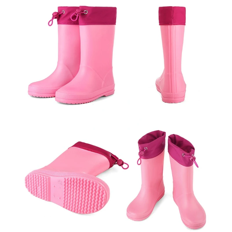 เด็กรองเท้าบูทหน้าฝนกลางเด็กหญิงเด็กชาย Rainboots กันน้ำ Anti-Slip Wellies รองเท้ารองเท้าน้ำสำหรับเด็ก