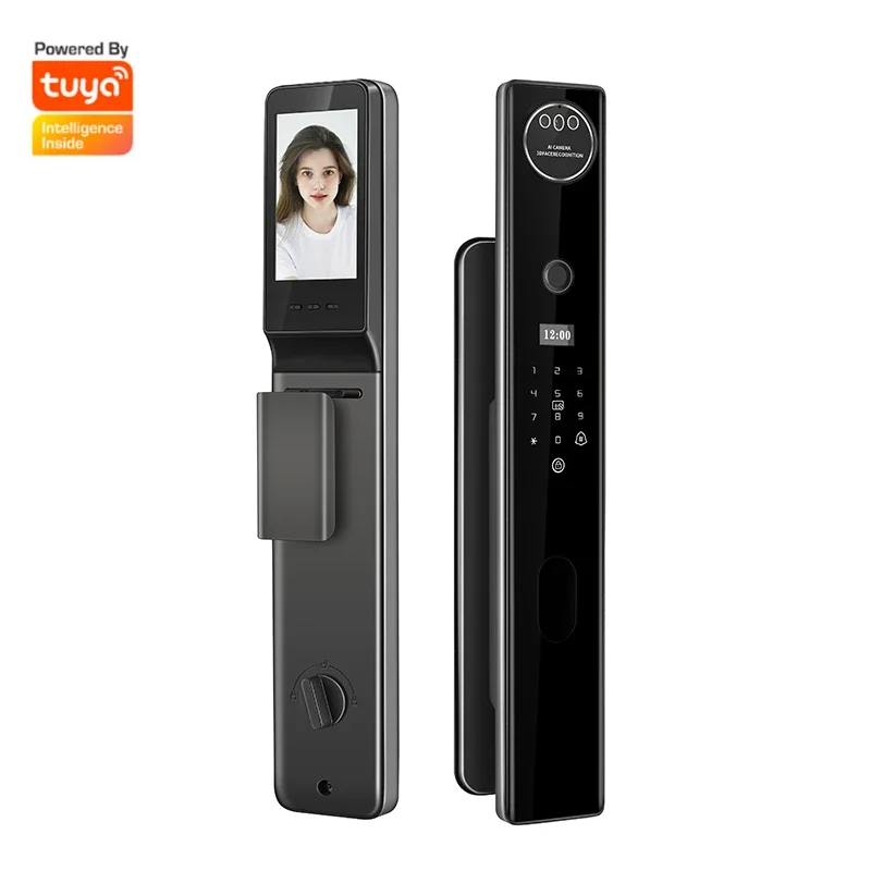 3D Face Recognition Smart Lock Automatic Digital fingerprint Security Door Lock Viewer Intercom RFID Swipe Password Electronic