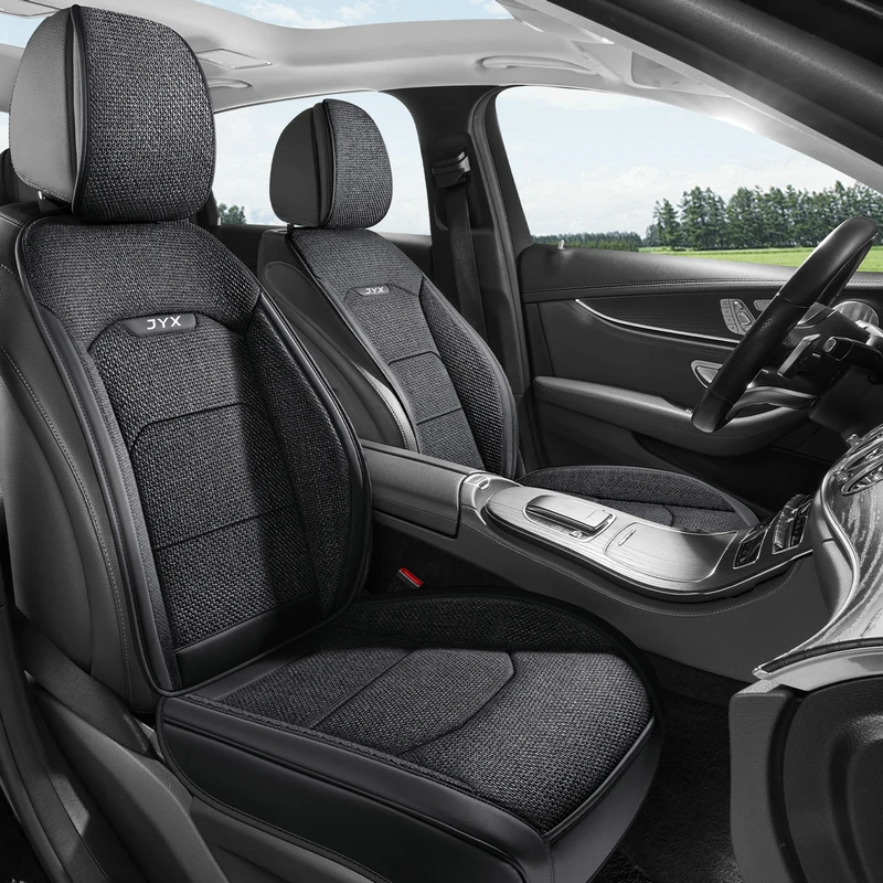 

Two-piece front car seat cushions, linen material, comfortable and breathable, suitable for most vehicles.