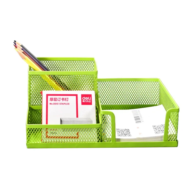 Imagem -02 - Metal Mesh Desk Organizer Box Suporte de Armazenamento de Escritório Diversos Armazenamento Caixa de Crachá Artigos de Papelaria