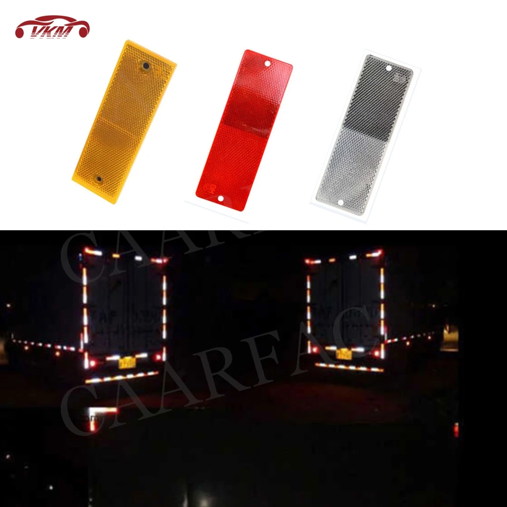 8Pcs Safurance Bike Truck Trailer Car Plastic Reflective Reflector Night Safety Warning Sticker Tape Trailer Reflector Sticker