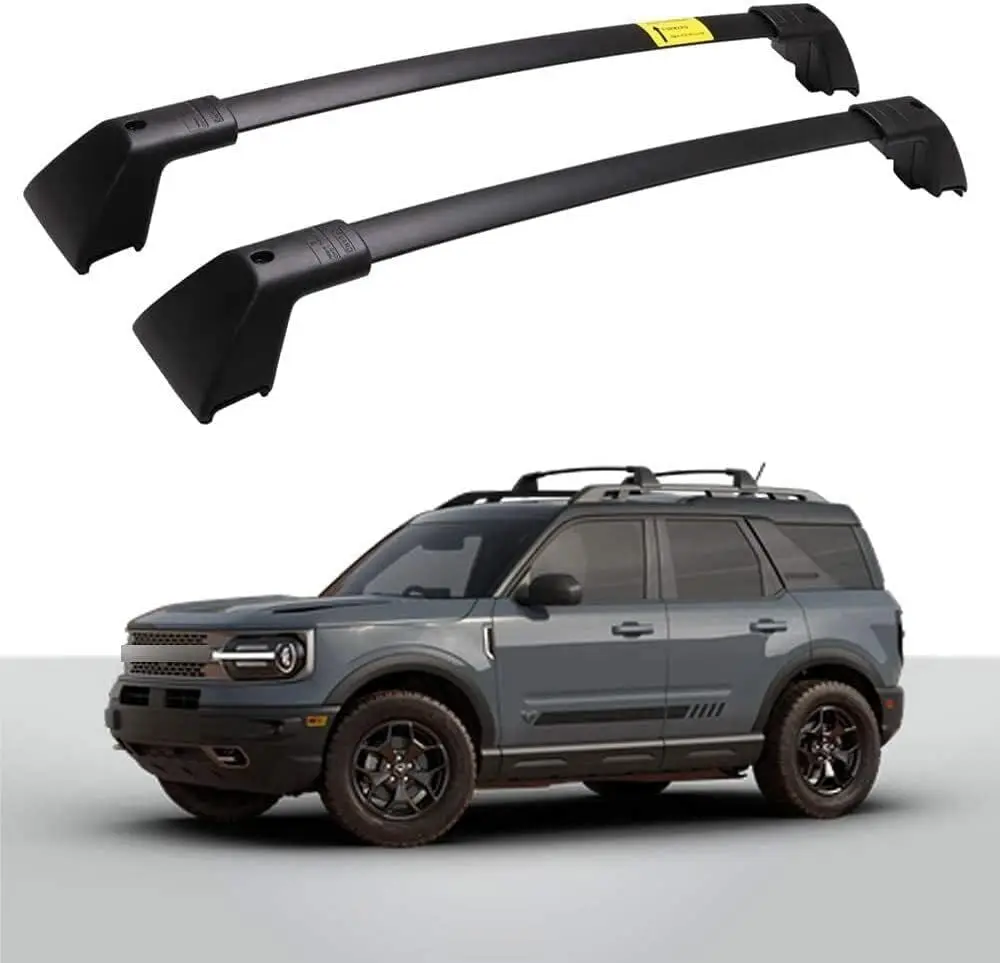 

2Pcs Black Roof Rail Rack Cross Bars Crossbars Fits for Ford Bronco Sport Badlands First Edition 2021 2022 2023