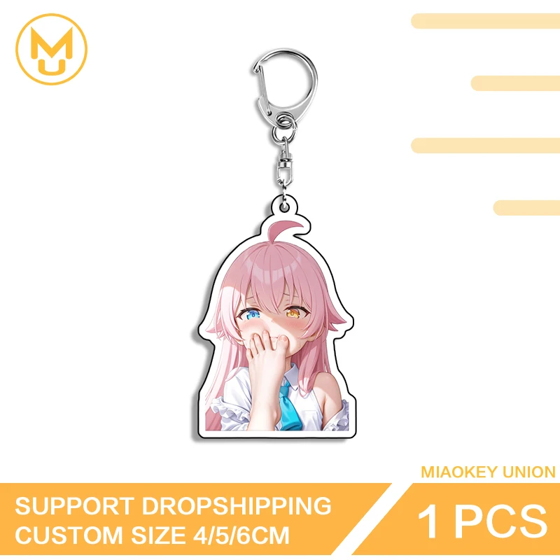 Cute Takanashi Hoshino Game Keychain Creative Acrylic Pendant Keyring Double Shoulder Bag Treasure Ornament For Parties Gifts
