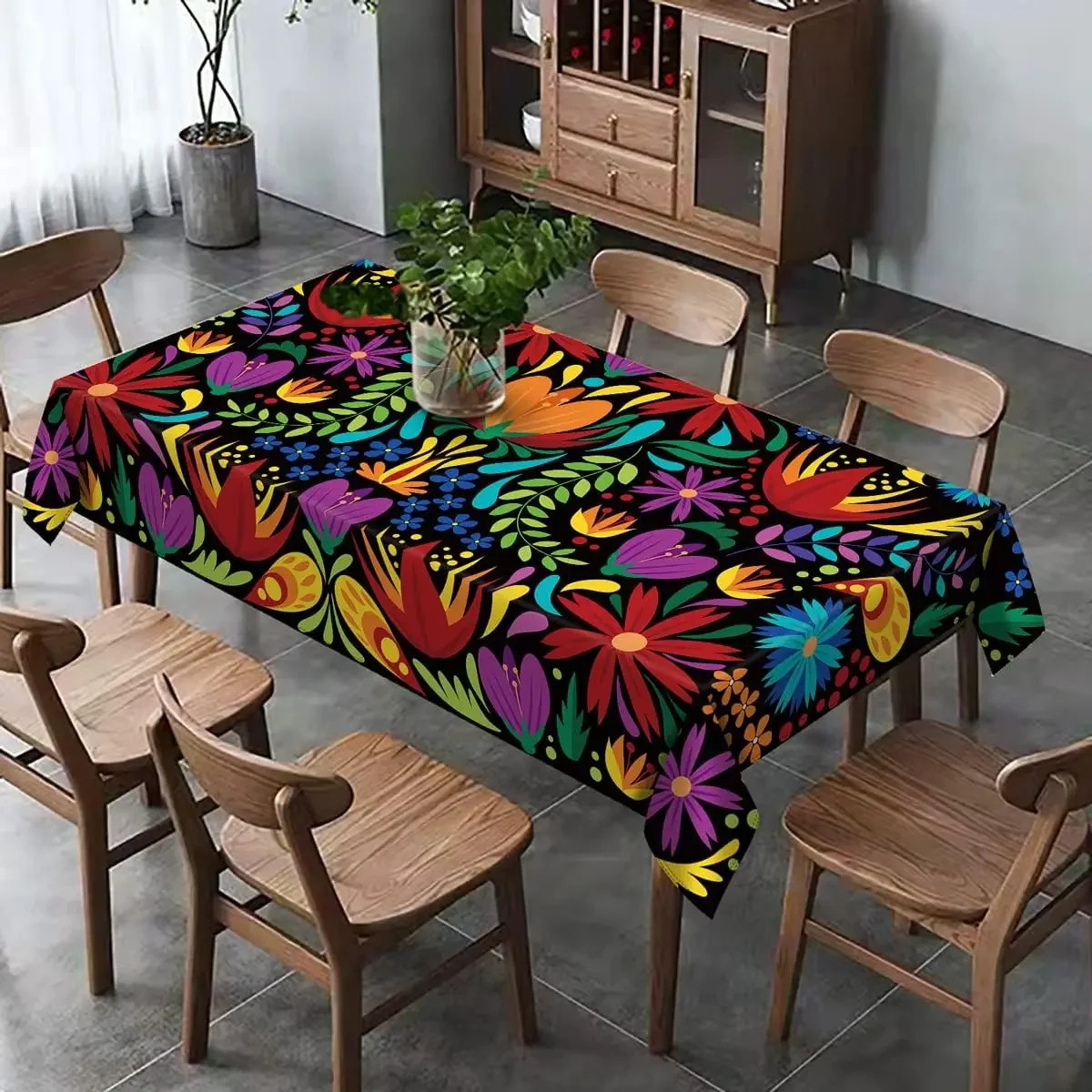 Mexico Day of The Dead Rectangle Tablecloth Holiday Party Decorations Reusable Waterproof Table Covers Kitchen Table Decor