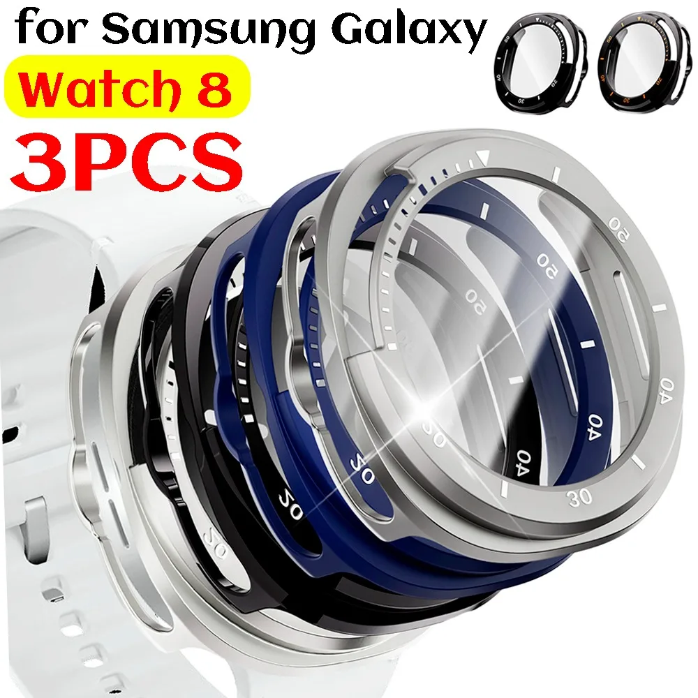 

Для Samsung Galaxy Watch 8 46 мм, чехол для ПК с полным покрытием, стеклянная защита для экрана, бампер, защитный чехол для Galaxy Watch 8 46 мм