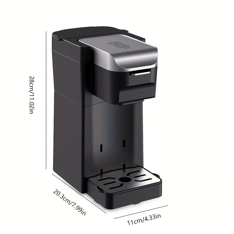 Single Cup Coffee Maker para K-Cup Pods e café moído Brewing, Mini Capacidade, 2 em 1, 5 a 12 oz