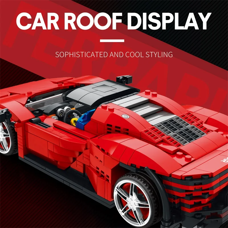 1：16 Ferra Daytona SP3 Technical Car Building Blocks City Red Sports Racing Vehicle Bricks Construction Toys For Kids Boys Gifts