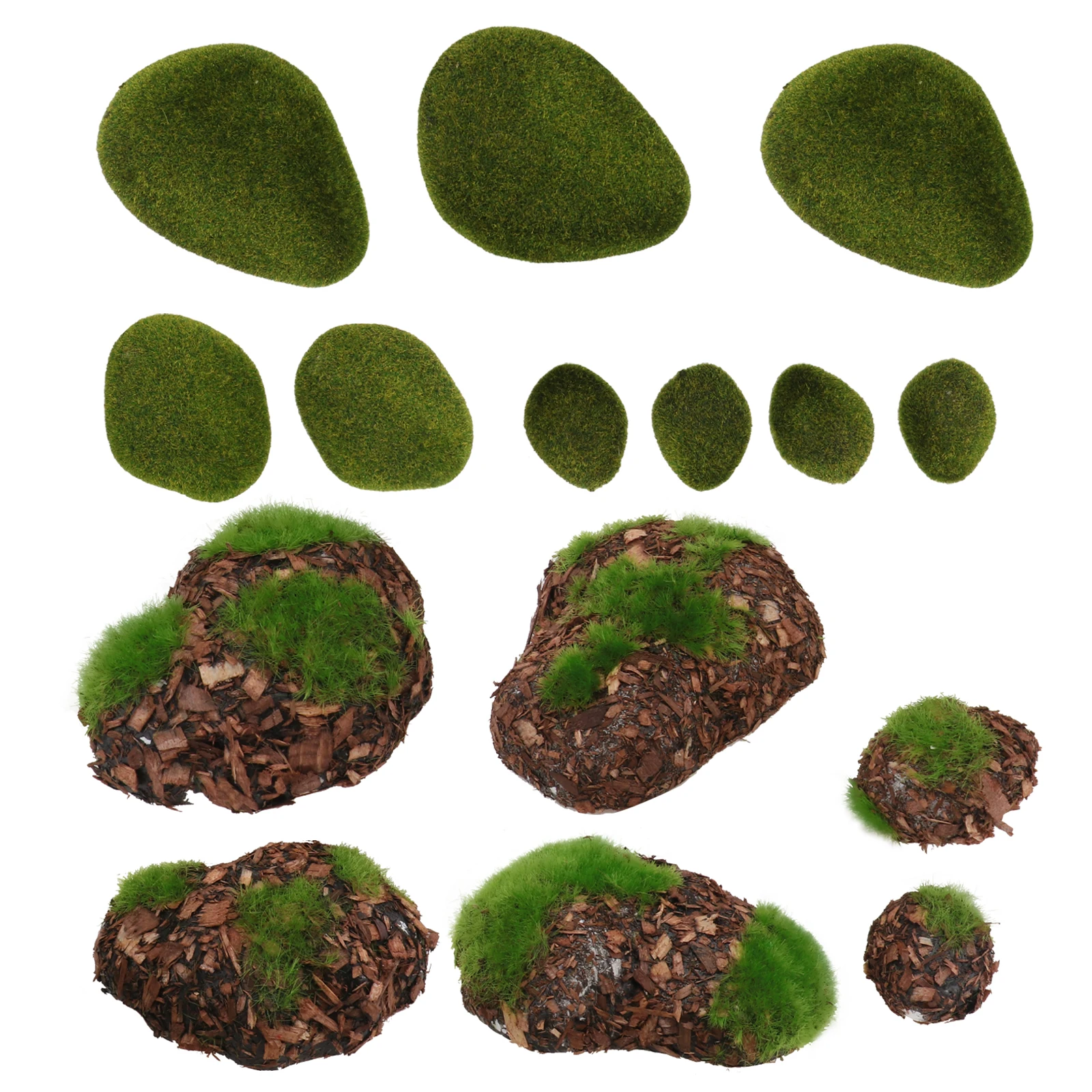 

Mossy Stone Adornment Faux Green Plants Props for Garden Yard Bonsai Fish Tank Plant Pot Artificial Moss Rock L scaping