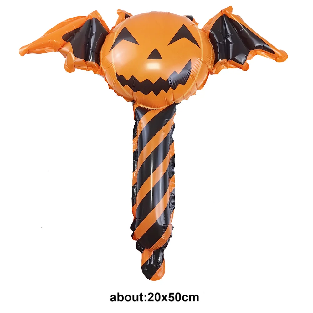 Halloween Inflatable Stick Spider Pumpkin Ghost Vampire Bat Halloween Decorations Kids Toy Indoor Outdoor Games Party Balloons