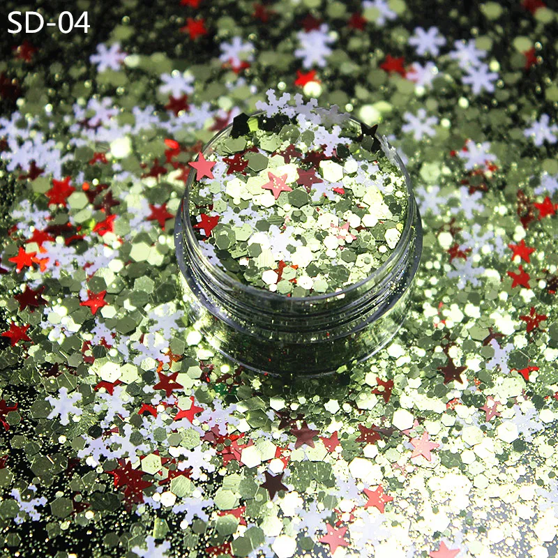 Christmas manicure sequins  (10g) for Resin Craft DIY  Snowflakes Star Christmas Tree Party Supplies Scene Decoration